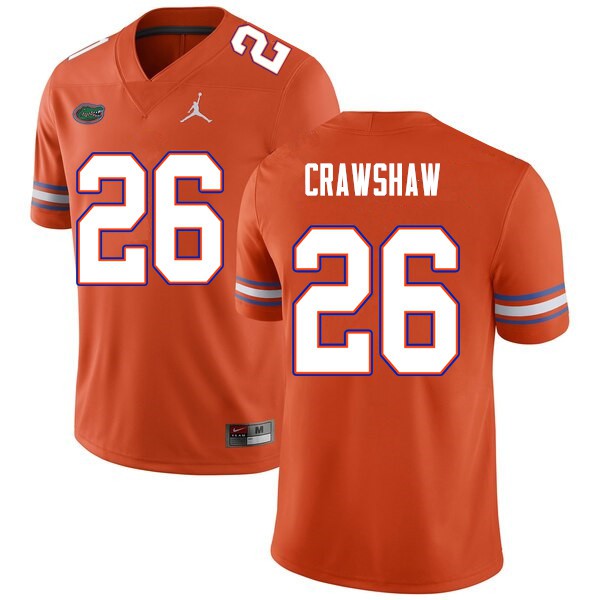 Men #26 Jeremy Crawshaw Florida Gators College Football Jersey Orange